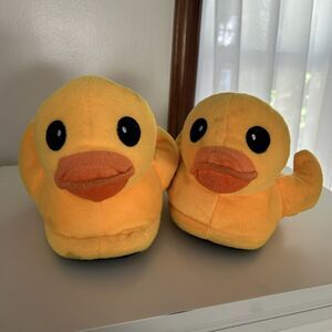 Duck Plush Giant Yellow Stuffed Slide On Slippers Duckie Animal Quirky Cozy
